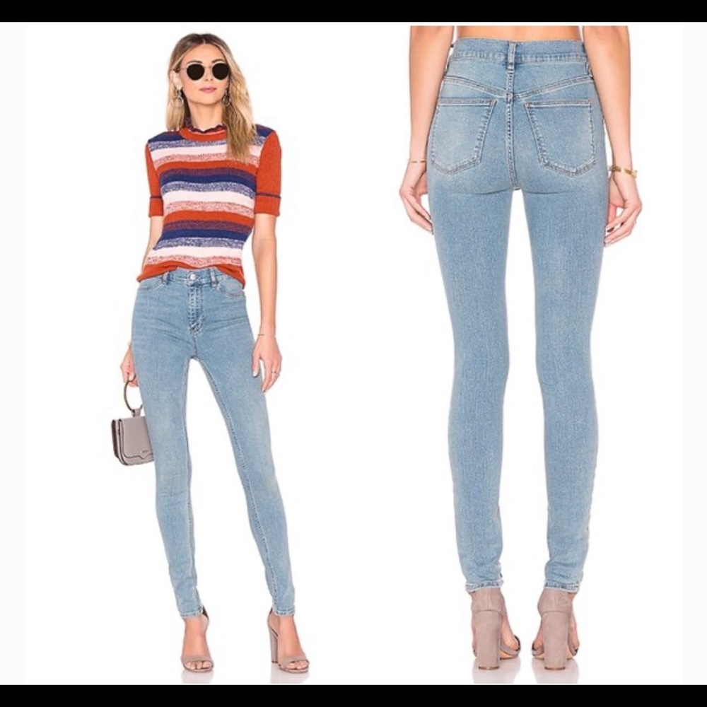 Free people light wash skinny jeans size 25